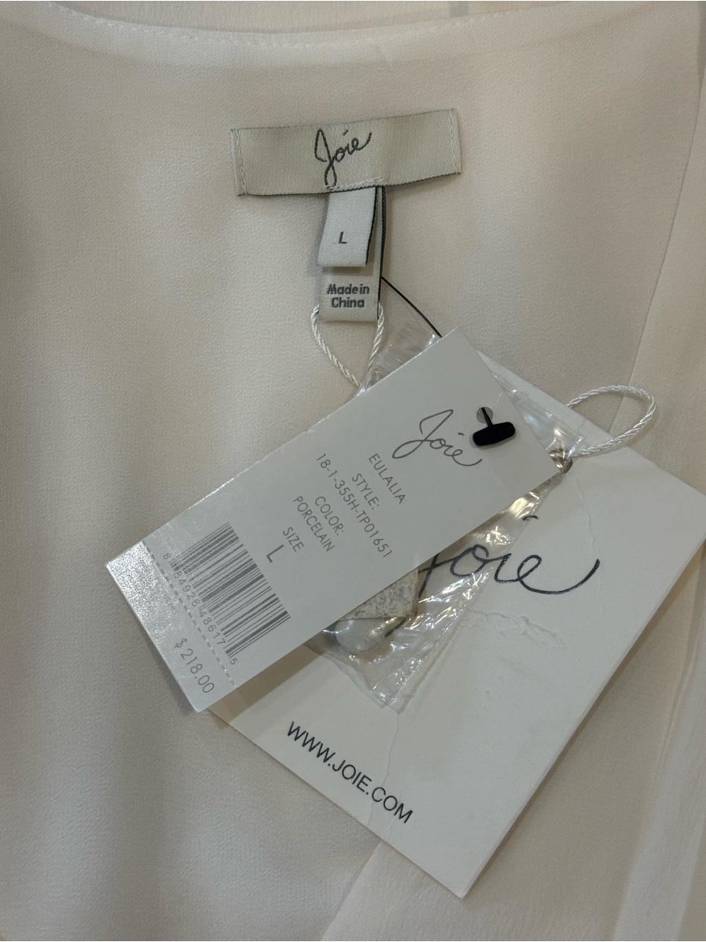 Joie Ivory Sleeveless V-Neck Button-Front Pleated Sleeveless Silk Blouse - Picture 2 of 11